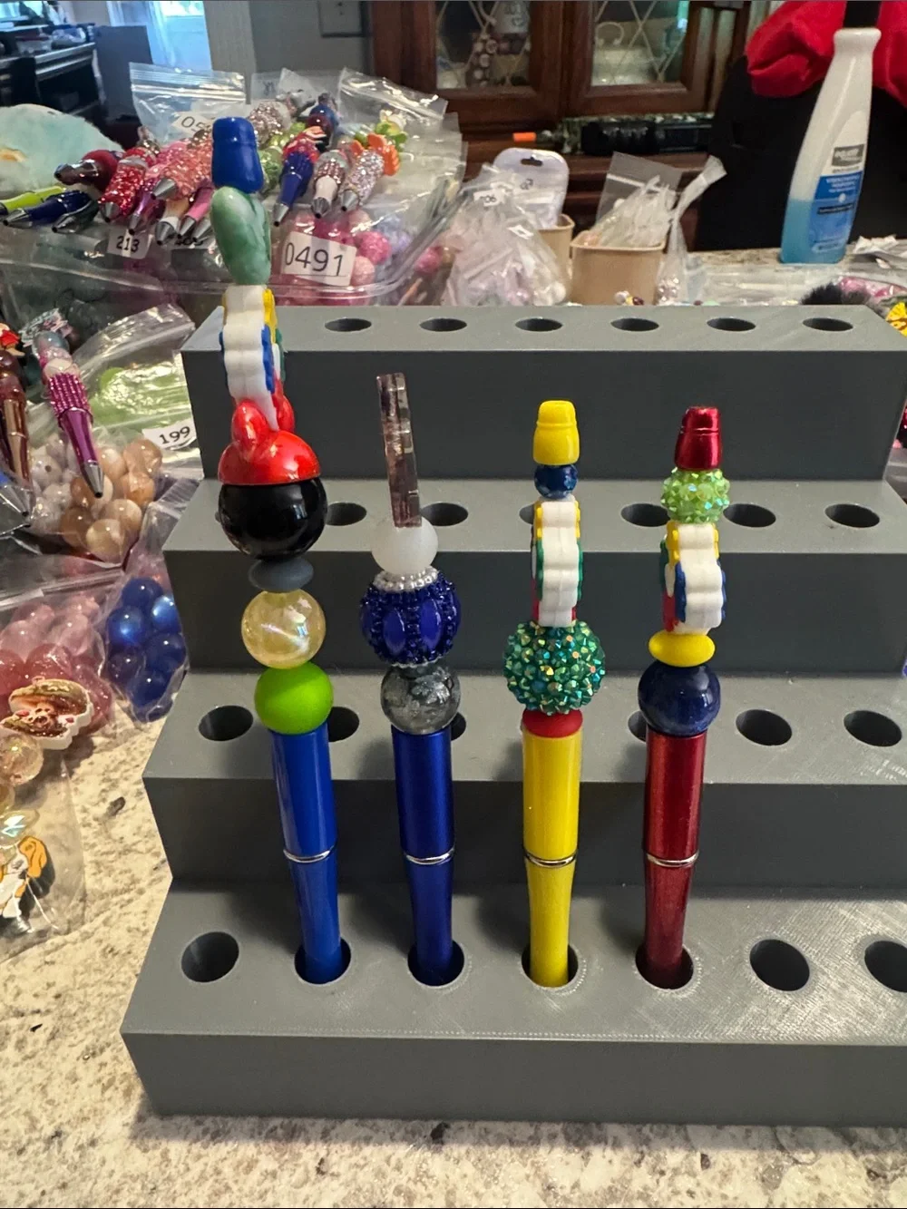 NWOT Bundle of 4 Autism Awareness Beaded Pens Handmade by Me